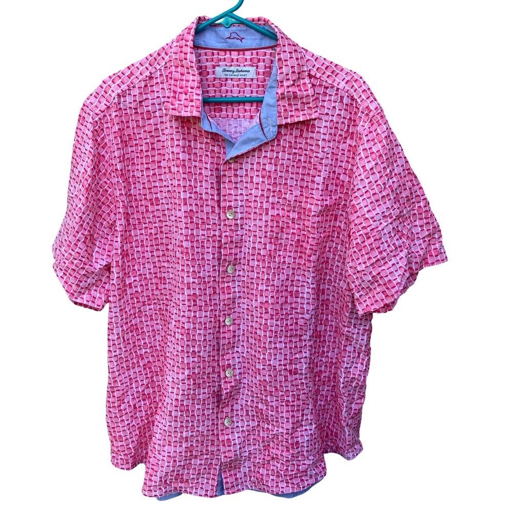 Tommy Bahama Island Zone Button Up XLT Tall Shirt Coconut Point Tencel Coolmax